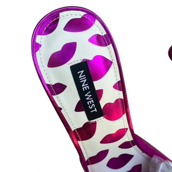 Nine West HOTT Clear Plastic Mule Heels Pumps | Barbie Hot Pink | Womens 8.5 NEW - Picture 9 of 16